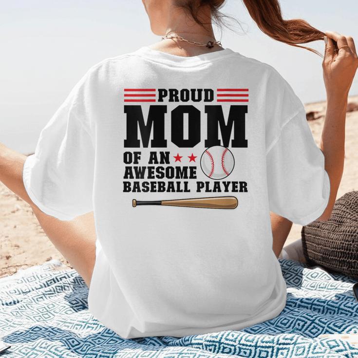 Proud Mom Of An Awesome Baseball Player Baseball Mom Women's T-Shirt Back Print Proud Mom Of An Awesome Baseball Player Baseball Mom Women's T-Shirt Back Print