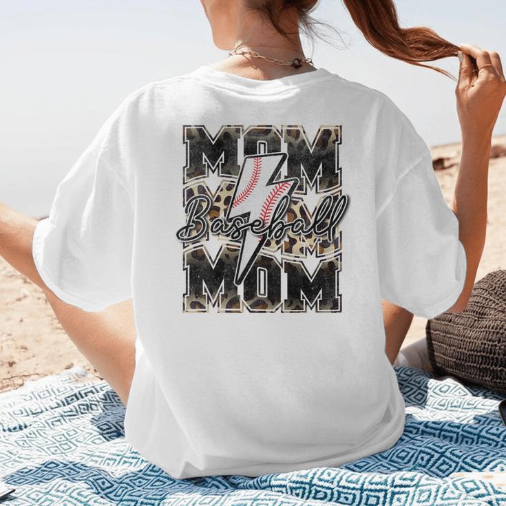 Retro Baseball Mom Mama Baseball Life Mother's Day Baseball Women's T-Shirt Back Print Retro Baseball Mom Mama Baseball Life Mother's Day Baseball Women's T-Shirt Back Print