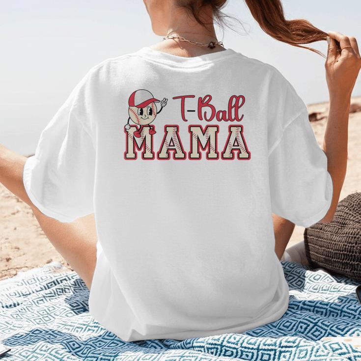 Retro Tball Mama Art Baseball Mom Softball Women's T-Shirt Back Print Retro Tball Mama Art Baseball Mom Softball Women's T-Shirt Back Print