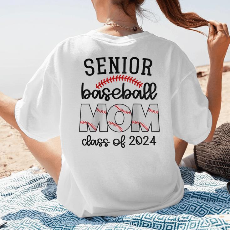 Senior Baseball Mom Class Of 2024 High School College Sports Raglan Baseball Tee Women's T-Shirt Back Print