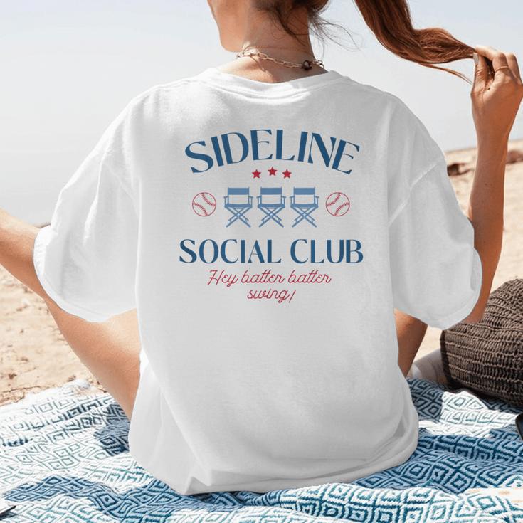 Spring 2025 Swing Batter Baseball Mom Sideline Social Club Women's T-Shirt Back Print Spring 2025 Swing Batter Baseball Mom Sideline Social Club Women's T-Shirt Back Print