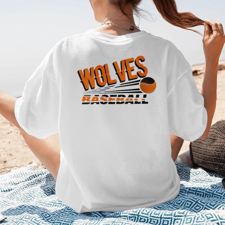 Wolves Baseball Team Baseball Mom Wolf Sports School Spirit Women's T-Shirt Back Print Wolves Baseball Team Baseball Mom Wolf Sports School Spirit Women's T-Shirt Back Print