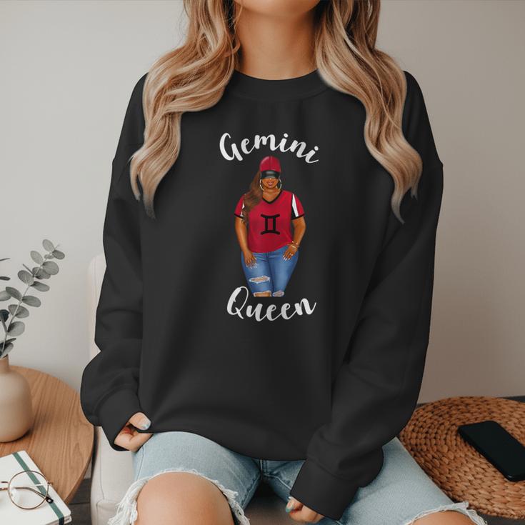 African American Baseball Mom Gemini Queen Zodiac Sign Women Crewneck Sweatshirt African American Baseball Mom Gemini Queen Zodiac Sign Women Crewneck Sweatshirt