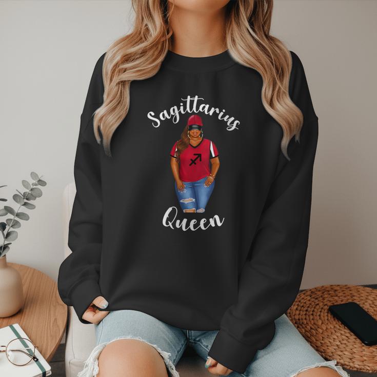 African American Baseball Mom Sagittarius Queen Zodiac Sign Women Crewneck Sweatshirt African American Baseball Mom Sagittarius Queen Zodiac Sign Women Crewneck Sweatshirt