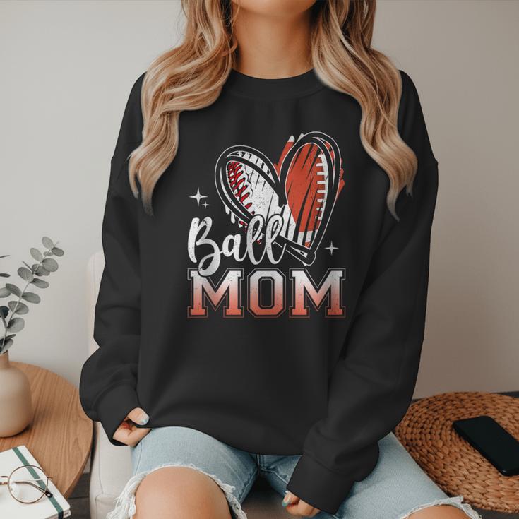 Ball Mom Football Baseball Mom Women Crewneck Sweatshirt Ball Mom Football Baseball Mom Women Crewneck Sweatshirt