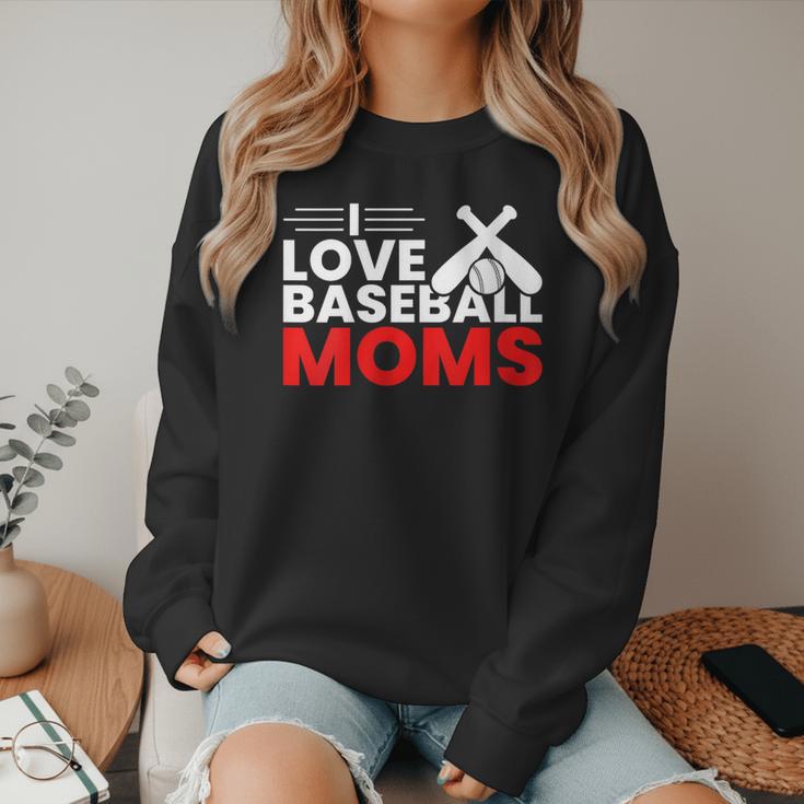 Baseball I Love Baseball Moms Women Crewneck Sweatshirt Baseball I Love Baseball Moms Women Crewneck Sweatshirt
