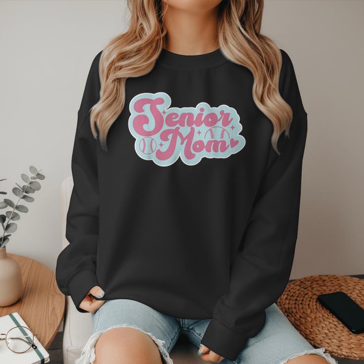 Baseball Mama Senior 2024 Class Of 24 Baseball Mom Graduate Women Crewneck Sweatshirt