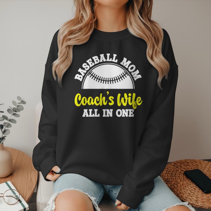 Baseball Mom Coach's Wife All In One Sports Player Coach Women Crewneck Sweatshirt