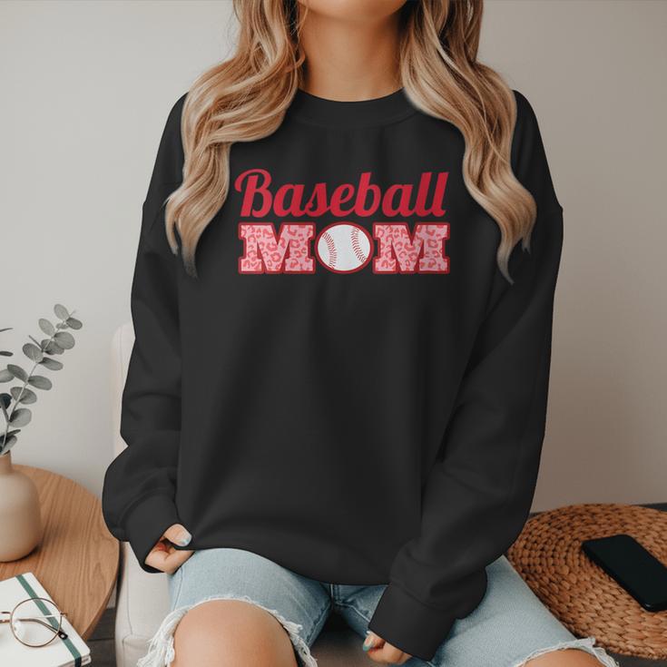 Baseball Mom Cute Mother Fans Baseball Graphic Women Crewneck Sweatshirt