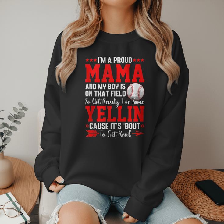 Baseball Mom Mama Baseball Lover Sport Mother's Day Women Crewneck Sweatshirt