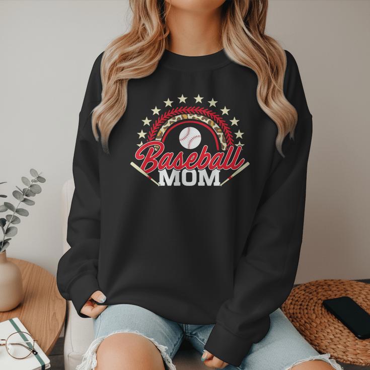 Baseball Mom Rainbow Great Team Mom Women Crewneck Sweatshirt Baseball Mom Rainbow Great Team Mom Women Crewneck Sweatshirt