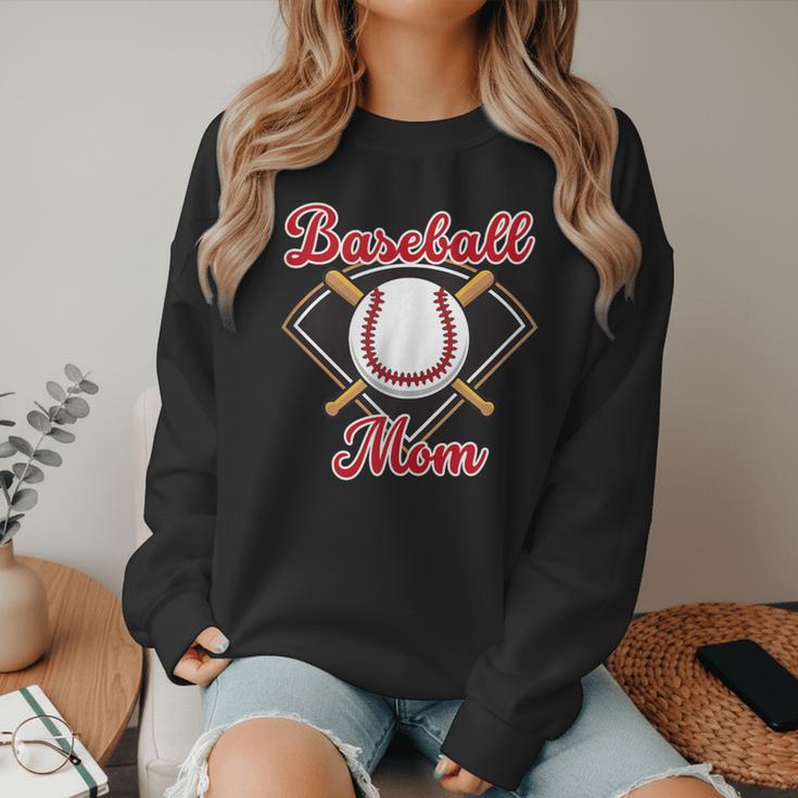 Baseball Mom T-Ball Mom Little League Mom Apparel Women Crewneck Sweatshirt