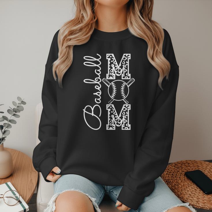 Baseball Mom Tee Leopard Mother's Day Grandma Women Crewneck Sweatshirt Baseball Mom Tee Leopard Mother's Day Grandma Women Crewneck Sweatshirt