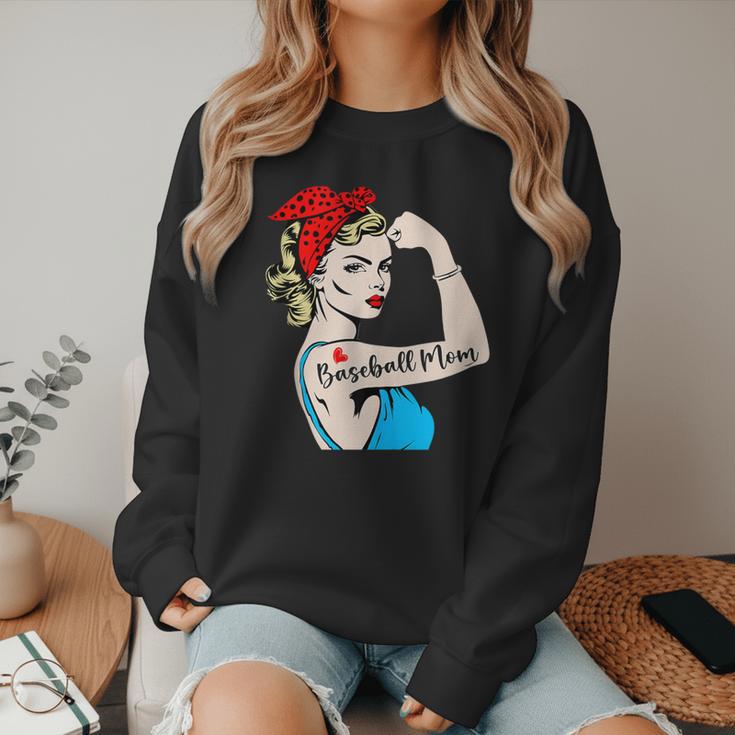 Baseball Mom Woman Baseball Sport Lover Women Crewneck Sweatshirt