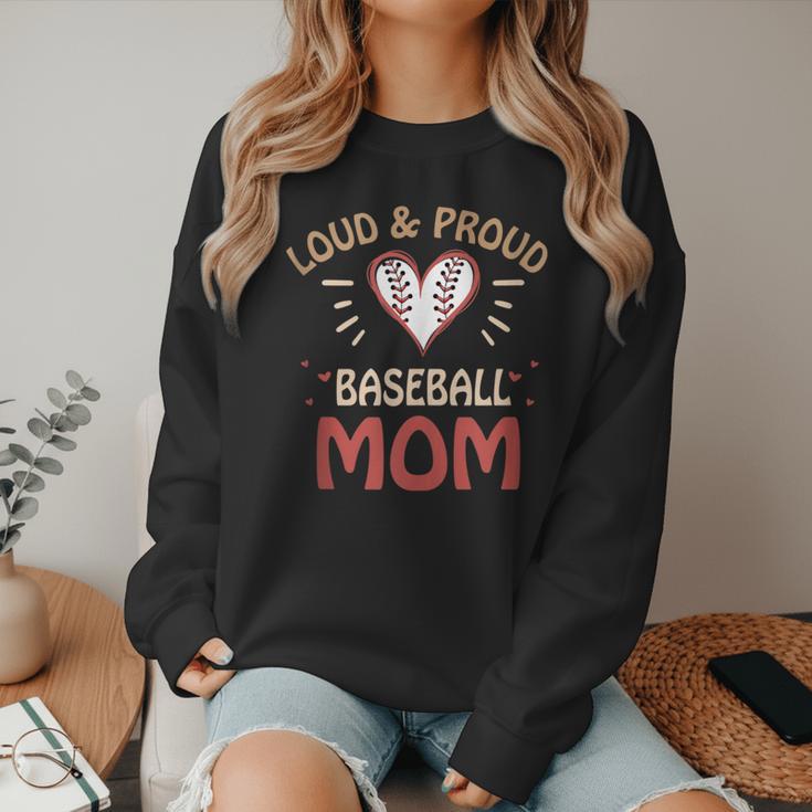 Baseball Moms Game Practice Sports School Kids Women Crewneck Sweatshirt
