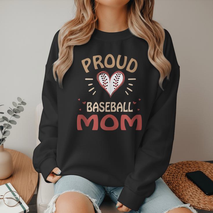 Baseball Moms Mother Kids Girls Boys School Game Women Crewneck Sweatshirt