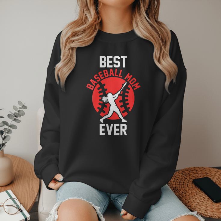 Best Baseball Mom Ever Baseball Women Crewneck Sweatshirt