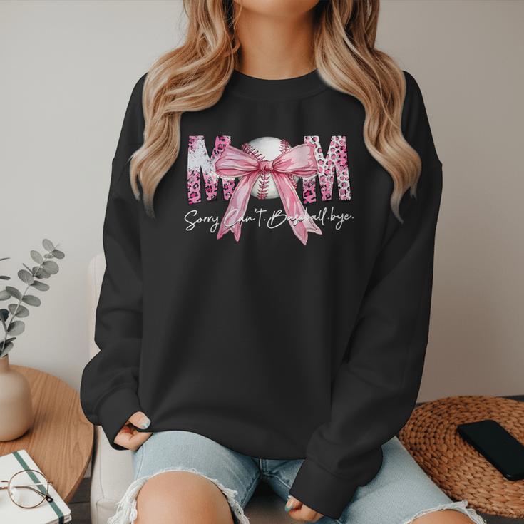 Coquette Baseball Mom Sorry Can't Baseball Bye Mother's Day Women Crewneck Sweatshirt Coquette Baseball Mom Sorry Can't Baseball Bye Mother's Day Women Crewneck Sweatshirt
