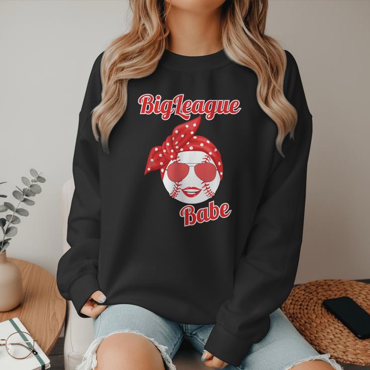 Cute Love Baseball BigLeague Babe Hot Baseball Mom Women Crewneck Sweatshirt Cute Love Baseball BigLeague Babe Hot Baseball Mom Women Crewneck Sweatshirt