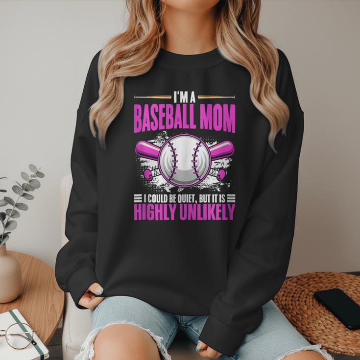 I'm A Baseball Mom Baseball Pitcher Catcher Baseball Player Women Crewneck Sweatshirt I'm A Baseball Mom Baseball Pitcher Catcher Baseball Player Women Crewneck Sweatshirt