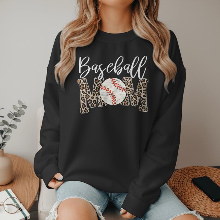 Leopard Baseball Mom Matching Baseball Mama Family Matching Women Crewneck Sweatshirt Leopard Baseball Mom Matching Baseball Mama Family Matching Women Crewneck Sweatshirt