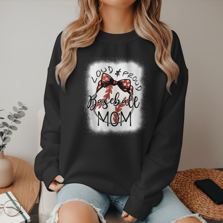 Loud Proud Baseball Mom Mommy Women Crewneck Sweatshirt