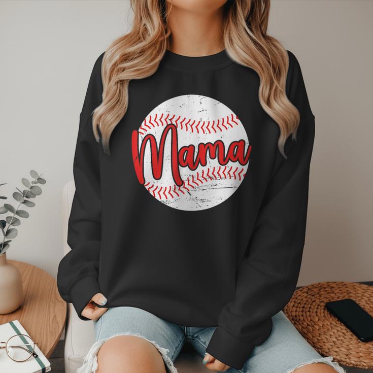 Mama Baseball Mom Women Crewneck Sweatshirt Mama Baseball Mom Women Crewneck Sweatshirt
