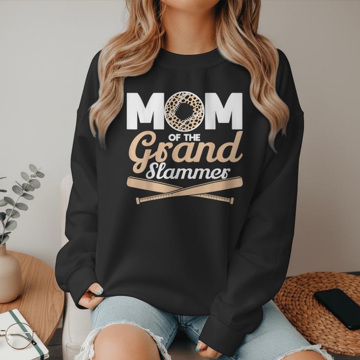 Mom Of The Grand Slammer Leopard Baseball Mom Women Crewneck Sweatshirt Mom Of The Grand Slammer Leopard Baseball Mom Women Crewneck Sweatshirt