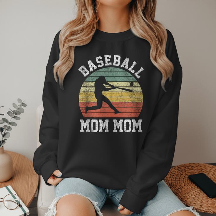 Vintage Baseball Mom Mom Baseball Lover Women Crewneck Sweatshirt Vintage Baseball Mom Mom Baseball Lover Women Crewneck Sweatshirt