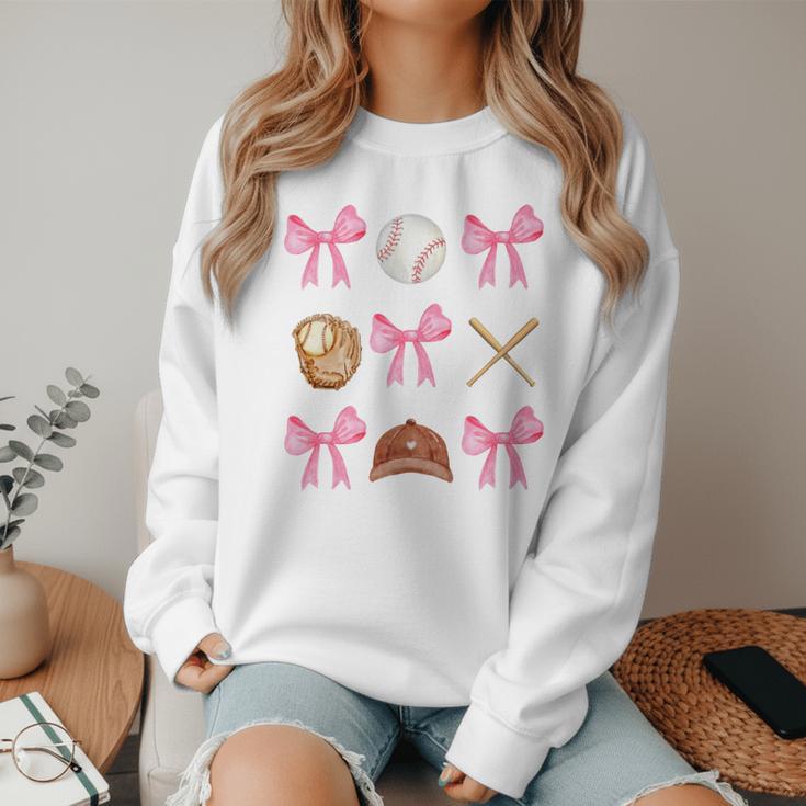 Baseball Coquette Bow Baseball Mama Baseball Mom Premium Women Crewneck Sweatshirt Baseball Coquette Bow Baseball Mama Baseball Mom Premium Women Crewneck Sweatshirt