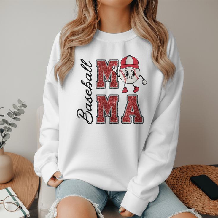 Baseball Mama Baseball Mom Game Day Senior Night Women Crewneck Sweatshirt Baseball Mama Baseball Mom Game Day Senior Night Women Crewneck Sweatshirt