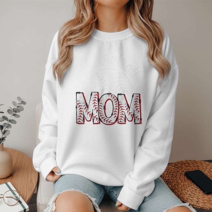 Baseball Mom Cute Baseball Mama Proud Senior Baseball Player Premium Women Crewneck Sweatshirt