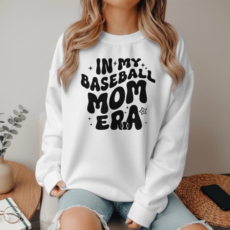 In My Baseball Mom Era Groovy Women Crewneck Sweatshirt In My Baseball Mom Era Groovy Women Crewneck Sweatshirt