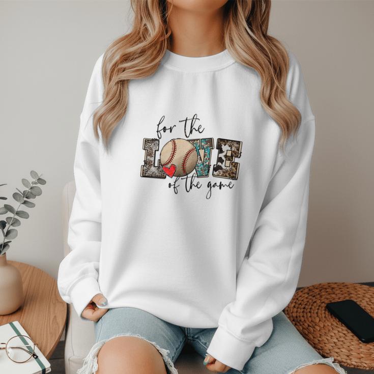 Baseball Mom Leopard For The Love Of The Game Bleached Women Women Crewneck Sweatshirt Baseball Mom Leopard For The Love Of The Game Bleached Women Women Crewneck Sweatshirt