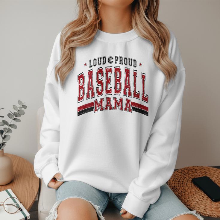Baseball Mom Baseball Mama Mother's Day Red Loud Proud Women Crewneck Sweatshirt Baseball Mom Baseball Mama Mother's Day Red Loud Proud Women Crewneck Sweatshirt