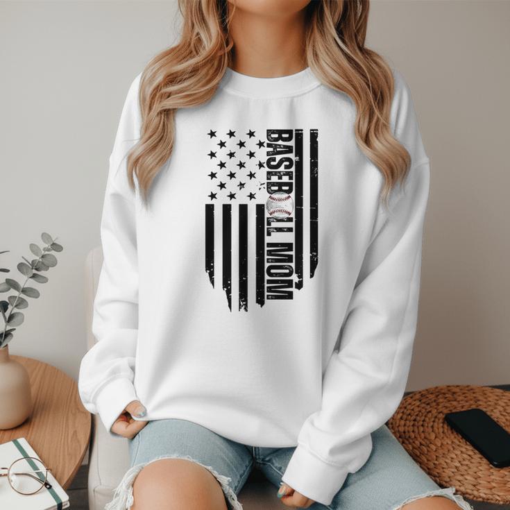 Baseball Mom USA Flag Baseball Mama Day Vibes Mama Women Crewneck Sweatshirt Baseball Mom USA Flag Baseball Mama Day Vibes Mama Women Crewneck Sweatshirt