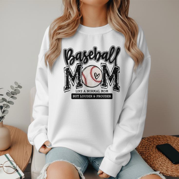 Baseball Mom Varsity Baseball Mama Cute Mother's Day Women Crewneck Sweatshirt Baseball Mom Varsity Baseball Mama Cute Mother's Day Women Crewneck Sweatshirt