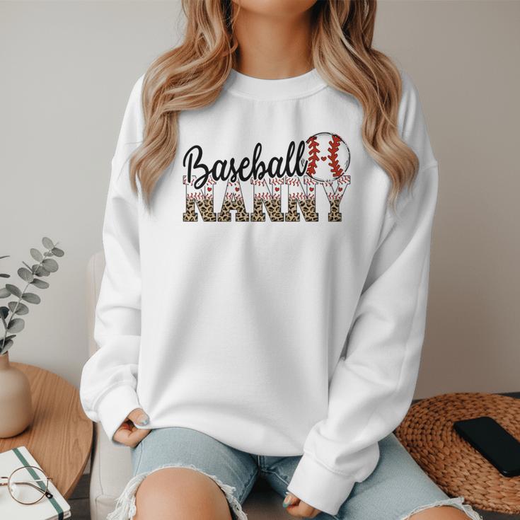 Baseball Nanny Women BallPark Nanny Baseball Mom Women Crewneck Sweatshirt