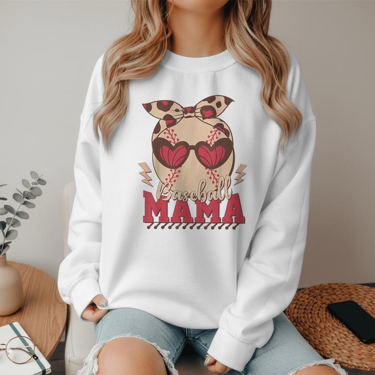 Heart Glasses Baseball Mama Baseball Mom Mother's Day Women Crewneck Sweatshirt Heart Glasses Baseball Mama Baseball Mom Mother's Day Women Crewneck Sweatshirt