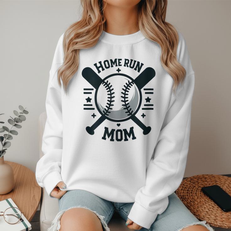 Home Run Mom Shirt Baseball Mom Mother's Day Women Crewneck Sweatshirt