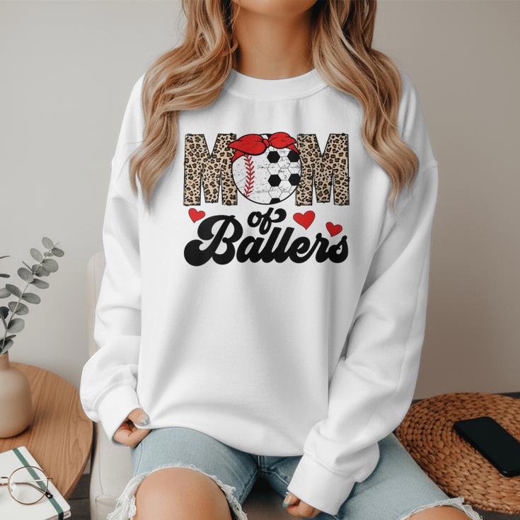 Mom Of Ballers Soccer Baseball Mom Soccer Baseball Mother Women Crewneck Sweatshirt Mom Of Ballers Soccer Baseball Mom Soccer Baseball Mother Women Crewneck Sweatshirt