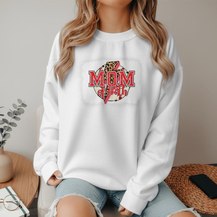 Mom Of Both Baseball Mom Mommy Premium Women Crewneck Sweatshirt