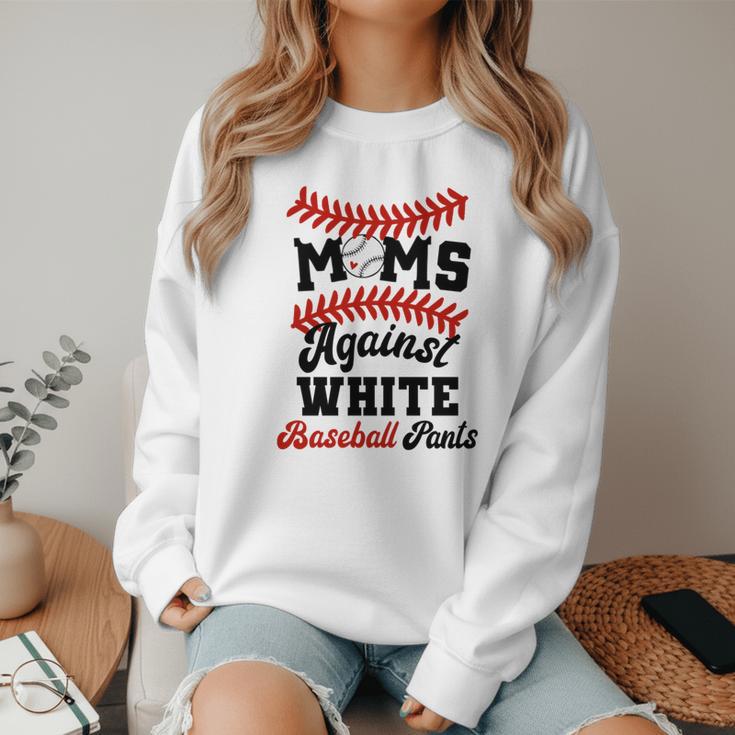 Moms Against Baseball Pants Baseball Mom Joke Women Crewneck Sweatshirt Moms Against Baseball Pants Baseball Mom Joke Women Crewneck Sweatshirt