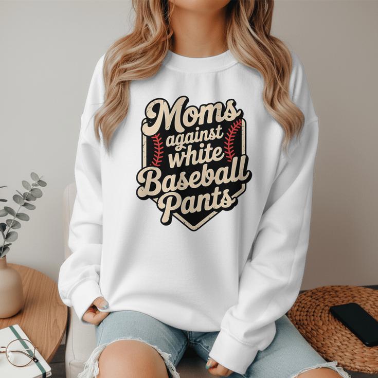 Moms Against Baseball Pants Baseball Mom Premium Tri-Blend Women Crewneck Sweatshirt