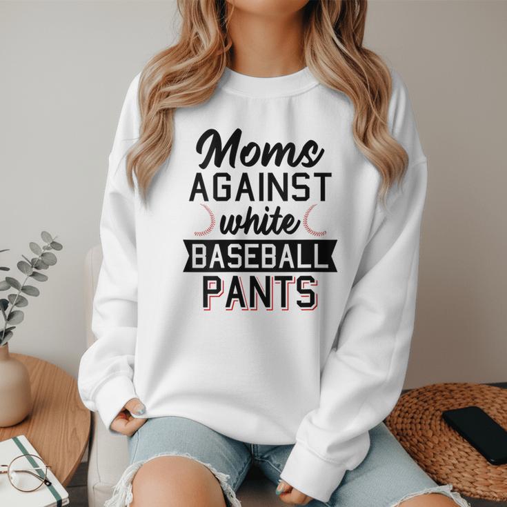 Moms Against White Baseball Pants Quote For a Baseball Mom Women Crewneck Sweatshirt Moms Against White Baseball Pants Quote For a Baseball Mom Women Crewneck Sweatshirt