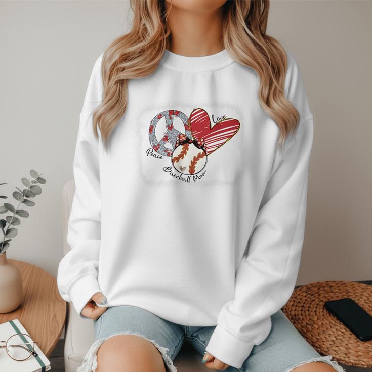 Peace Love Baseball Mom Mommy Premium Women Crewneck Sweatshirt Peace Love Baseball Mom Mommy Premium Women Crewneck Sweatshirt