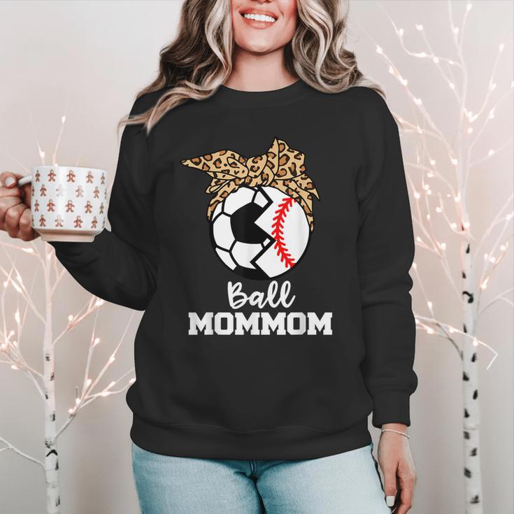 Ball MomMom Soccer Baseball Mom Mom Women Crewneck Sweatshirt Ball MomMom Soccer Baseball Mom Mom Women Crewneck Sweatshirt