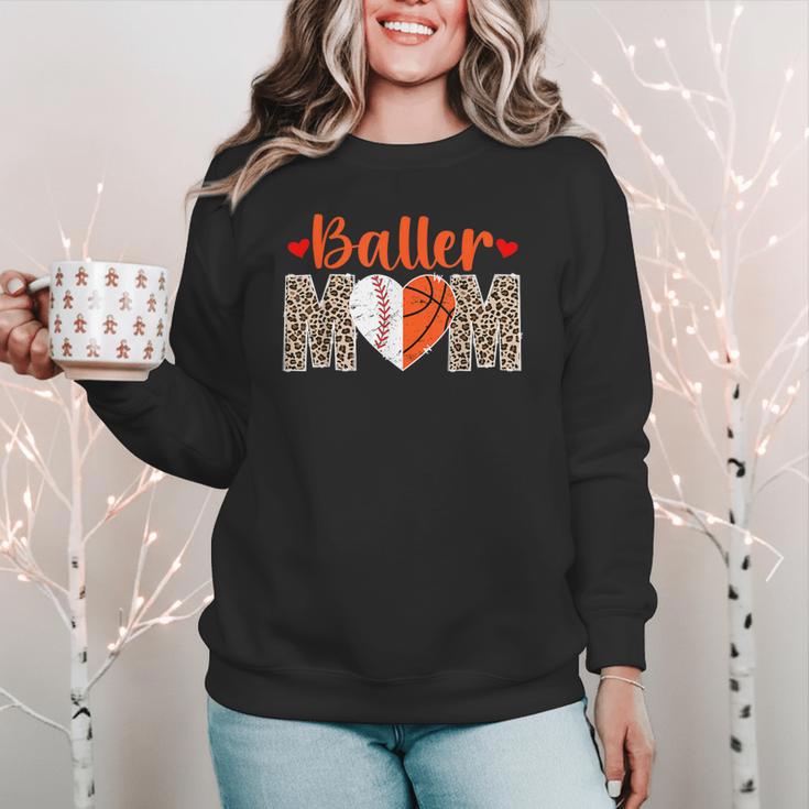 Baller Mom Leopard Basketball Baseball Mom Women Crewneck Sweatshirt Baller Mom Leopard Basketball Baseball Mom Women Crewneck Sweatshirt
