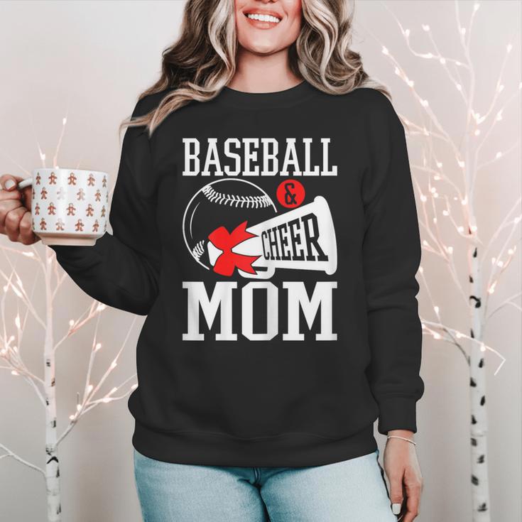 Baseball Cheer Mom Cheerleading Cheerleader Baseball Mom Women Crewneck Sweatshirt