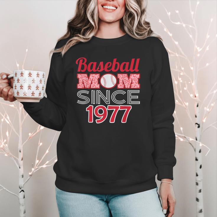 Baseball Mom Since 1977 Women Crewneck Sweatshirt Baseball Mom Since 1977 Women Crewneck Sweatshirt